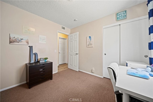 28927 Rue Daniel Cyn, Country, CA 91387 - carpeted home office featuring baseboards and a textured ceiling