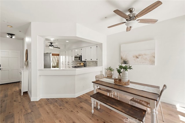 36 Via Madera, Rancho Santa Margarita, CA 92688 - dining space featuring ceiling fan and wood finished floors