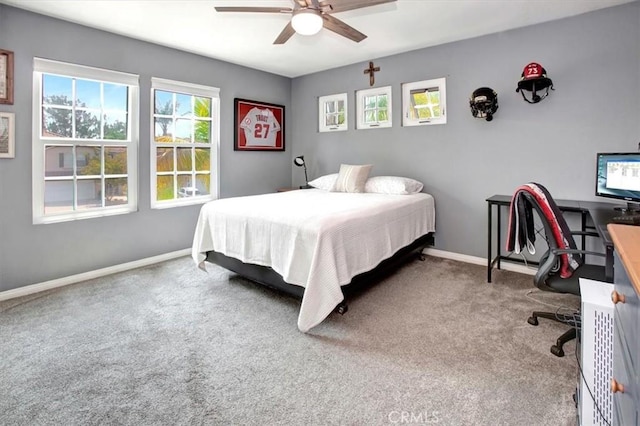 26181 San Marino Ct, Mission Viejo, CA 92692 - bedroom with carpet floors, an office area, and a ceiling fan