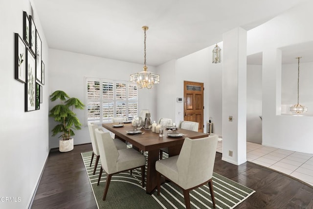 800 Manor Ridge Rd, Santa Paula, CA 93060 - dining room featuring a chandelier and dark wood-style flooring