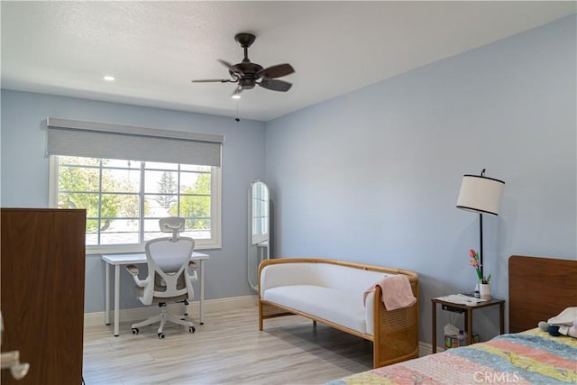 1845 Anaheim Ave Unit 27, Costa Mesa, CA 92627 - bedroom with wood finished floors, recessed lighting, and a ceiling fan