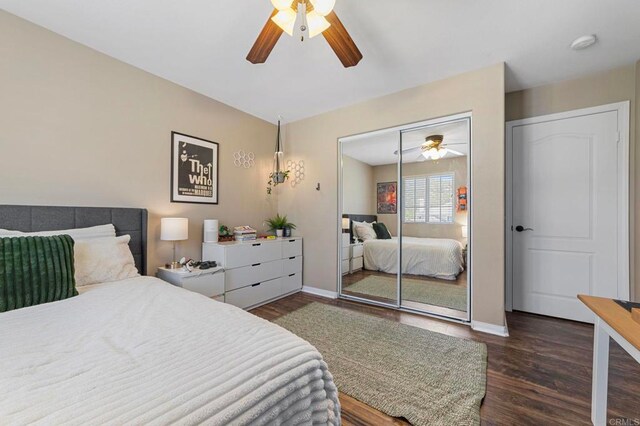 27792 Elderberry St, Murrieta, CA 92562 - bedroom featuring wood finished floors, a closet, and a ceiling fan