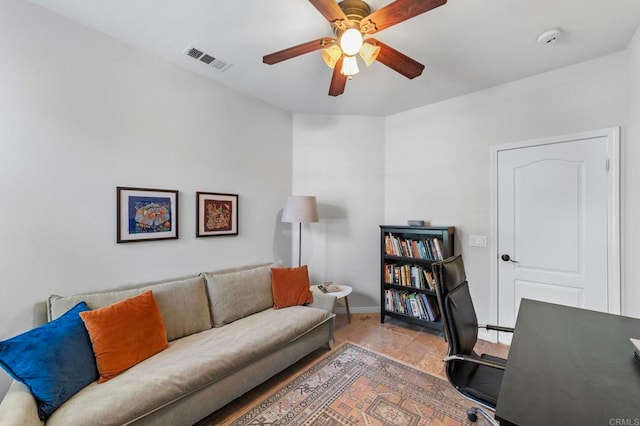 27792 Elderberry St, Murrieta, CA 92562 - carpeted home office featuring ceiling fan and baseboards