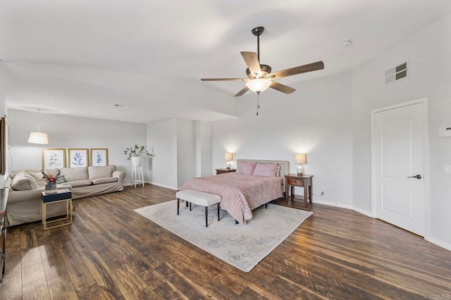 27792 Elderberry St, Murrieta, CA 92562 - bedroom with dark wood-style flooring and a ceiling fan