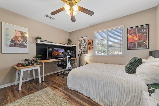 27792 Elderberry St, Murrieta, CA 92562 - bedroom featuring wood finished floors, an office area, and a ceiling fan