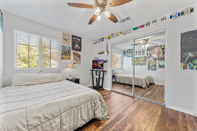 27792 Elderberry St, Murrieta, CA 92562 - bedroom with wood finished floors, a closet, and ceiling fan