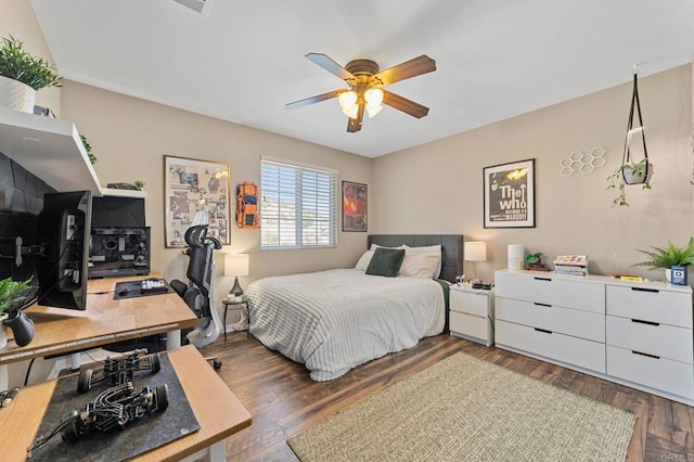 27792 Elderberry St, Murrieta, CA 92562 - bedroom with wood finished floors, a desk, and ceiling fan