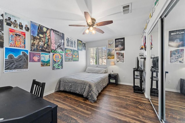 27792 Elderberry St, Murrieta, CA 92562 - bedroom with wood finished floors, a closet, and a ceiling fan