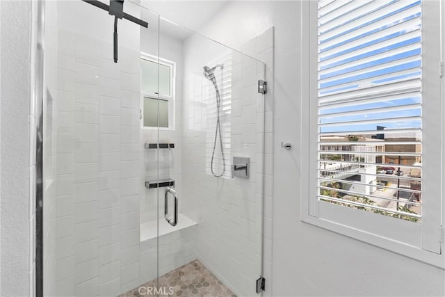 206 Alamo Ct, Long Beach, CA 90802 - bathroom featuring a stall shower and tile patterned flooring