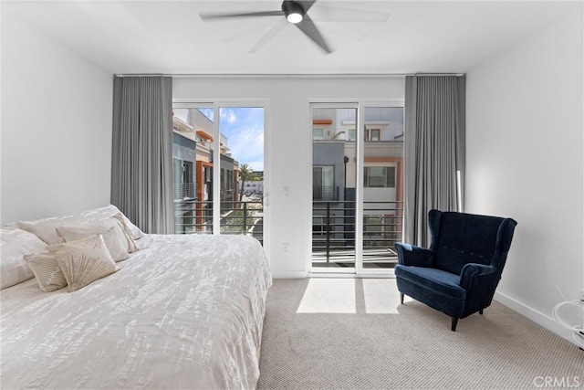 206 Alamo Ct, Long Beach, CA 90802 - carpeted bedroom with access to outside and a ceiling fan