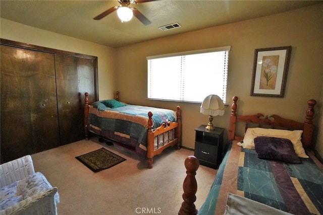 1200 Oxford Way, Hanford, CA 93230 - carpeted bedroom featuring a ceiling fan and a closet