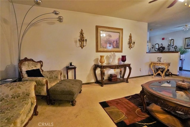 1200 Oxford Way, Hanford, CA 93230 - living room with carpet and ceiling fan