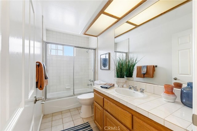 1114 Vincent St Unit A, Redondo Beach, CA 90277 - bathroom with vanity, combined bath / shower with glass door, and tile patterned floors