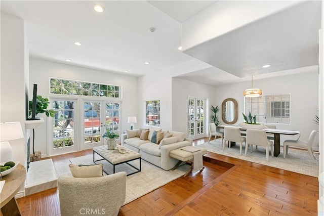 1114 Vincent St Unit A, Redondo Beach, CA 90277 - living area featuring recessed lighting and hardwood / wood-style floors