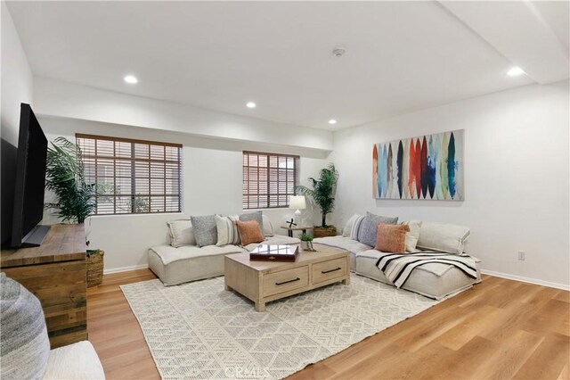 1114 Vincent St Unit A, Redondo Beach, CA 90277 - living room featuring light wood finished floors and recessed lighting
