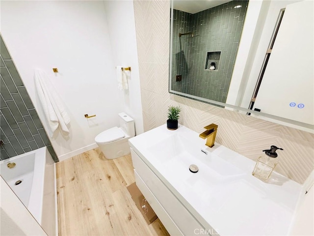 11143 Gonsalves Pl, Cerritos, CA 90703 - full bathroom featuring vanity, wood finished floors, and tiled shower
