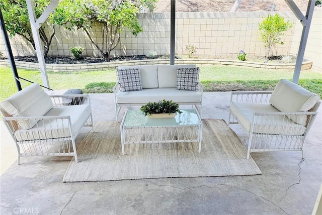 11143 Gonsalves Pl, Cerritos, CA 90703 - fenced backyard featuring outdoor lounge area and a patio