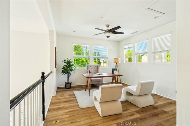501 Newman Cir, Placentia, CA 92870 - office with light wood-type flooring and ceiling fan