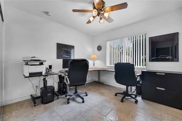 17262 Chase St, Northridge, CA 91325 - office with a ceiling fan and baseboards