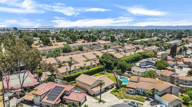 17262 Chase St, Northridge, CA 91325 - aerial perspective of suburban area featuring a mountain backdrop