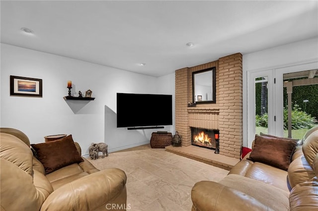17262 Chase St, Northridge, CA 91325 - living area with a fireplace and baseboards