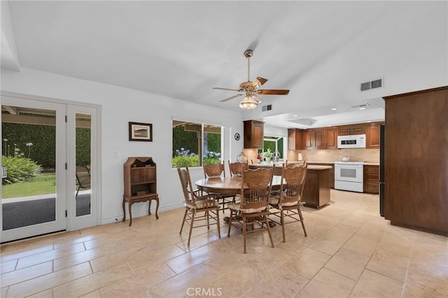 17262 Chase St, Northridge, CA 91325 - dining room featuring ceiling fan and recessed lighting