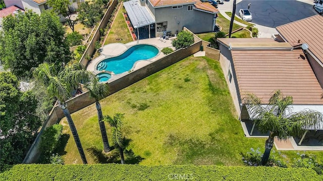 17262 Chase St, Northridge, CA 91325 - drone / aerial view of a pool area