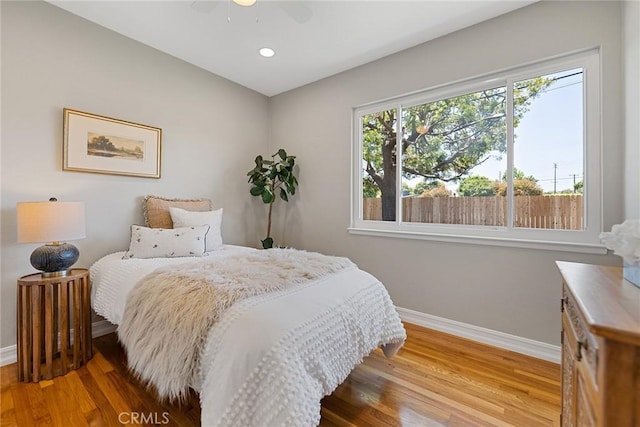 2781 Vuelta Grande Ave, Long Beach, CA 90815 - bedroom featuring wood finished floors, ceiling fan, and recessed lighting