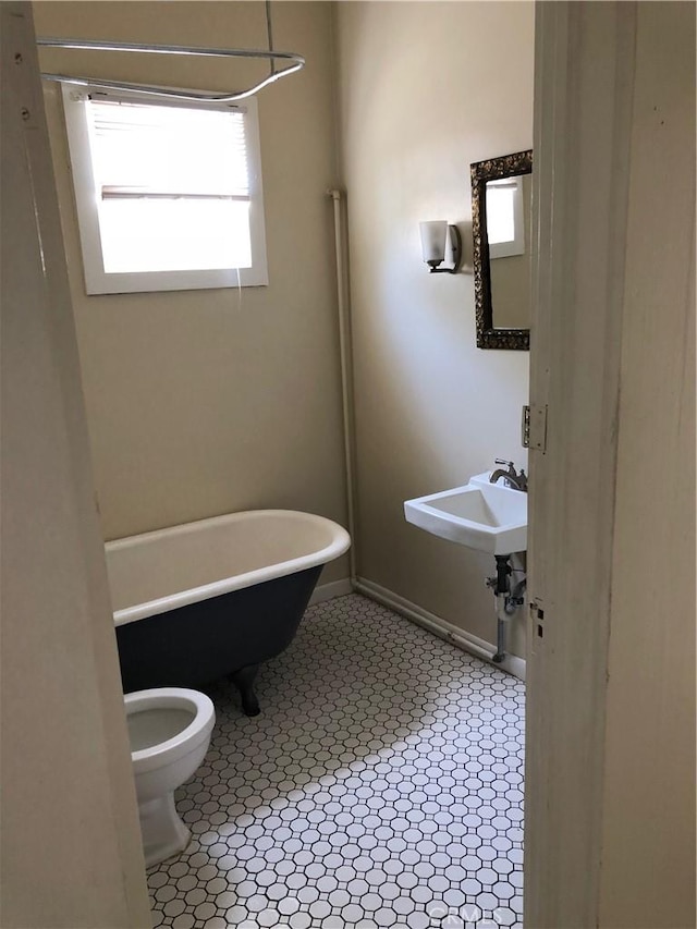 1029 Salem St, Chico, CA 95928 - full bath featuring a soaking tub and tile patterned floors