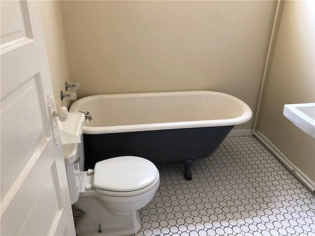 1029 Salem St, Chico, CA 95928 - bathroom featuring a soaking tub and tile patterned flooring
