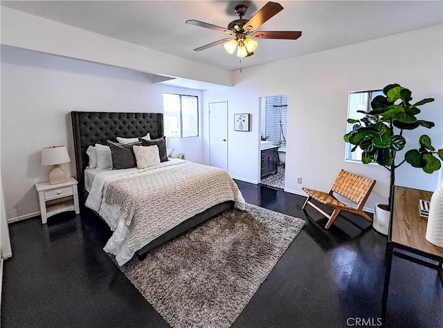 4216 Dalton Ave, Los Angeles, CA 90062 - bedroom featuring a ceiling fan and connected bathroom