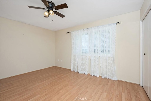 28656 Bradley Rd, Menifee, CA 92586 - unfurnished room with light wood-type flooring and a ceiling fan