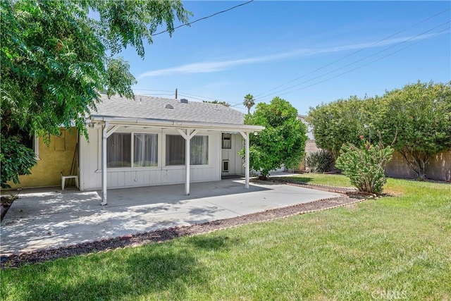28656 Bradley Rd, Menifee, CA 92586 - rear view of house featuring a patio and a shingled roof