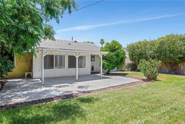 28656 Bradley Rd, Menifee, CA 92586 - rear view of house with a patio and a shingled roof