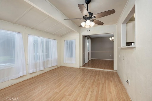 28656 Bradley Rd, Menifee, CA 92586 - unfurnished room with wood finished floors, a ceiling fan, and a chandelier