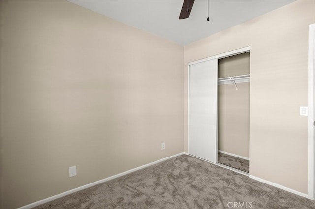 30314 Honeysuckle Hill Dr, Canyon Country, CA 91387 - unfurnished bedroom featuring carpet, a closet, and ceiling fan