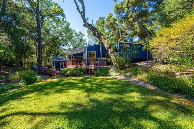 5375 Rosario Ave, Atascadero, CA 93422 - view of green lawn with a deck
