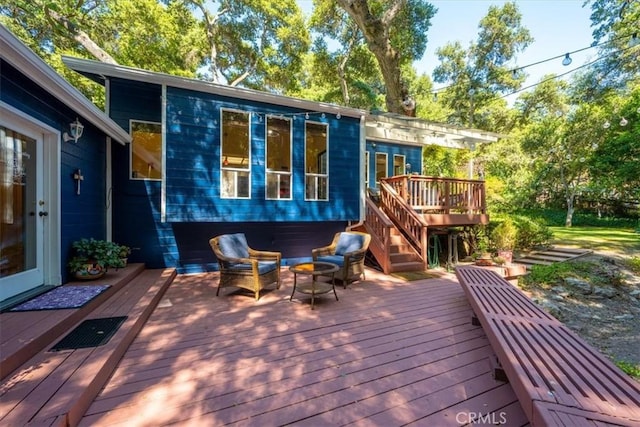 5375 Rosario Ave, Atascadero, CA 93422 - deck with an outdoor living space and stairs
