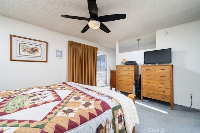 1722 Tiffany Ct, Ontario, CA 91762 - bedroom with carpet flooring, a textured ceiling, and ceiling fan