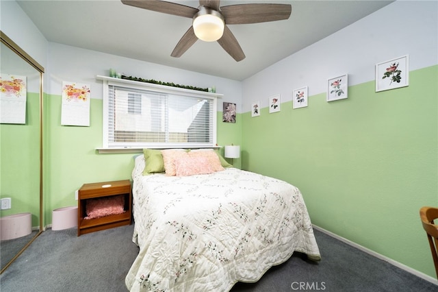 1722 Tiffany Ct, Ontario, CA 91762 - bedroom with carpet floors, a closet, and a ceiling fan