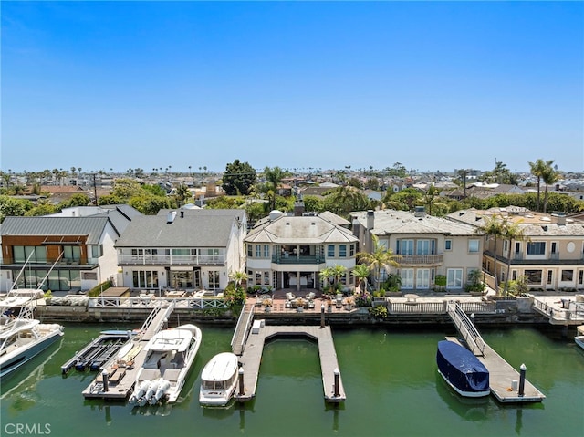 648 Harbor Island Dr, Newport Beach, CA 92660 - dock featuring a residential view and a water view