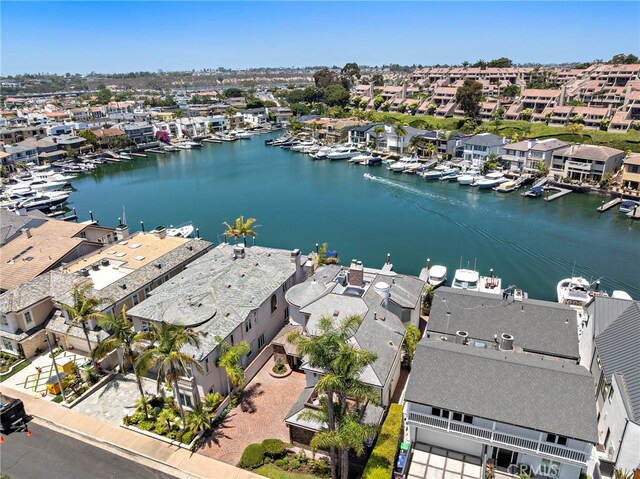 648 Harbor Island Dr, Newport Beach, CA 92660 - aerial view of residential area featuring a nearby body of water and numerous boat docks