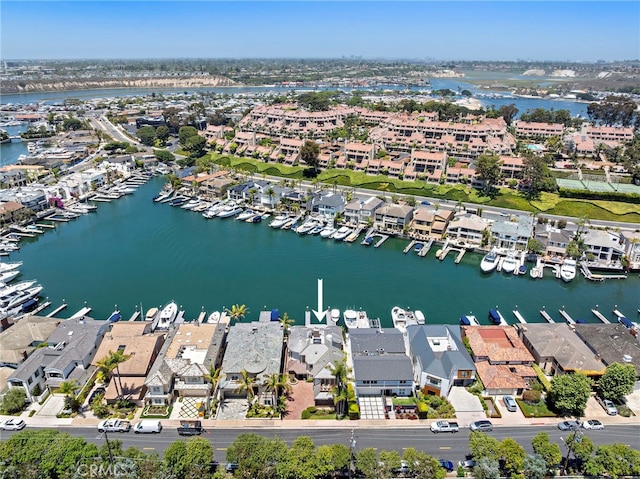 648 Harbor Island Dr, Newport Beach, CA 92660 - aerial view of residential area featuring numerous boat docks and a nearby body of water