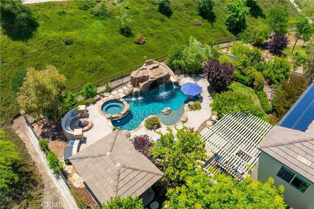 17138 Hickory Ridge Ct, Canyon Country, CA 91387 - aerial view of a pool area