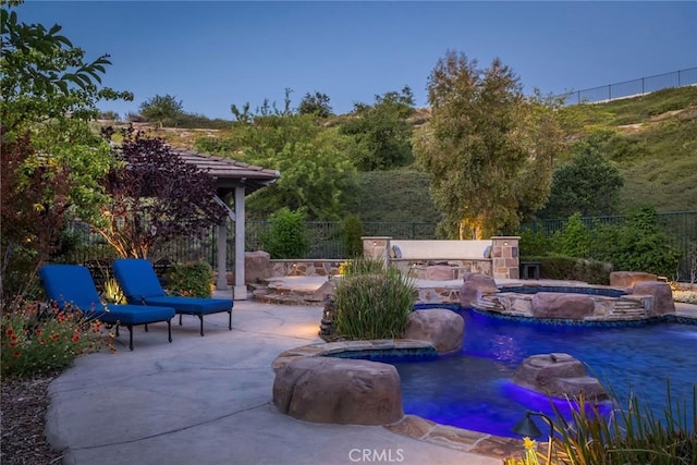 17138 Hickory Ridge Ct, Canyon Country, CA 91387 - view of patio with a pool with connected hot tub