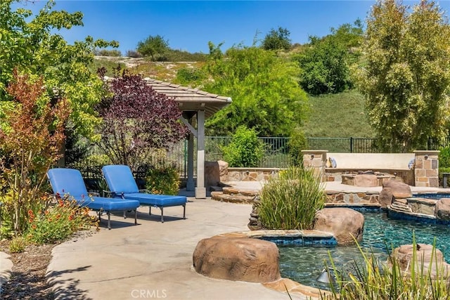 17138 Hickory Ridge Ct, Canyon Country, CA 91387 - view of patio featuring an outdoor hot tub and an outdoor pool
