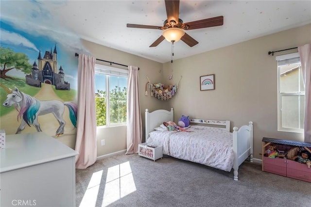 17138 Hickory Ridge Ct, Canyon Country, CA 91387 - bedroom with carpet floors and ceiling fan