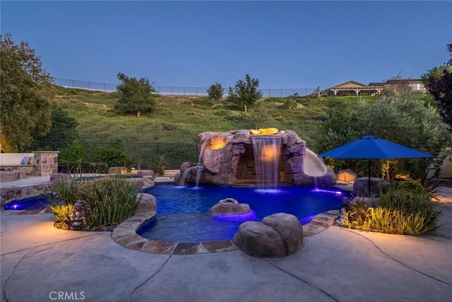 17138 Hickory Ridge Ct, Canyon Country, CA 91387 - view of pool with a patio and a fire pit
