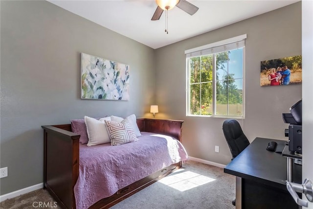 17138 Hickory Ridge Ct, Canyon Country, CA 91387 - bedroom with carpet flooring, an office area, and ceiling fan