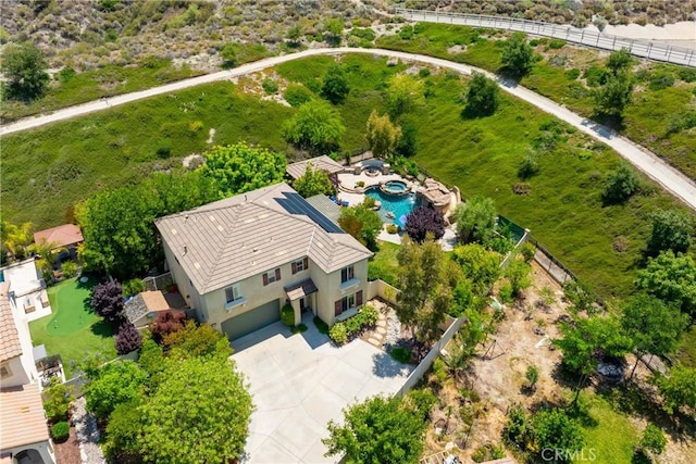 17138 Hickory Ridge Ct, Canyon Country, CA 91387 - aerial view of property and surrounding area with a pool